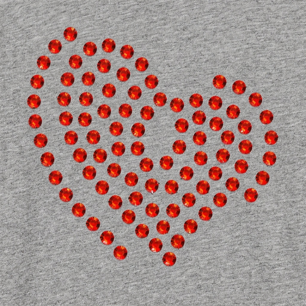 Planilla de Pedrería Hotfix - Corazon 3.5x3.5cm SS6 (2mm)