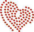 Planilla de Pedrería Hotfix - Corazon 3.5x3.5cm SS6 (2mm)