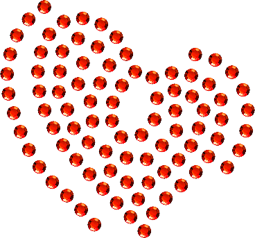 Planilla de Pedrería Hotfix - Corazon 3.5x3.5cm SS6 (2mm)