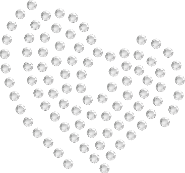 Planilla de Pedrería Hotfix - Corazon 3.5x3.5cm SS6 (2mm)