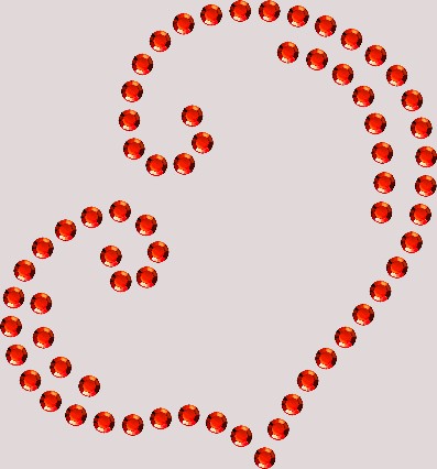 Planilla de Pedrería Hotfix - Corazon 3.5x4cm SS6 (2mm)