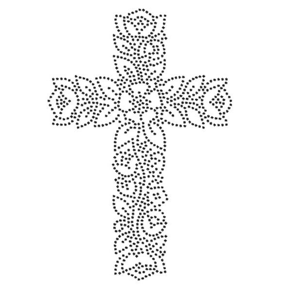 Planilla de Pedrería Hotfix - Cruz miraflores 14x20cm SS6 (2mm)