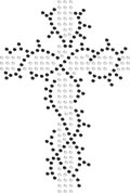 Planilla de Pedrería Hotfix - Cruz de Espinas 10x15cm SS10 (3mm)