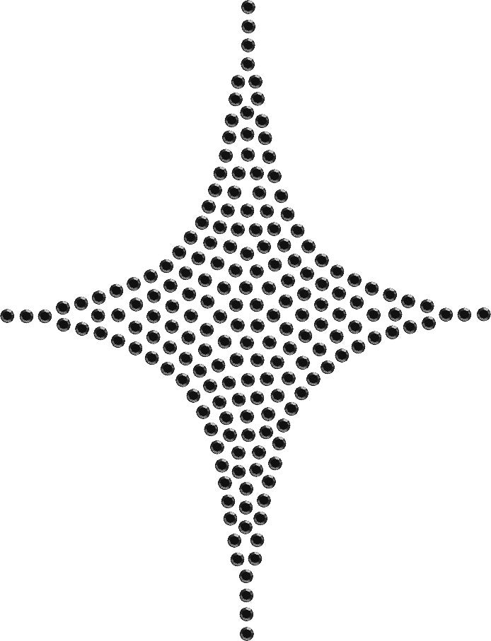 Planilla de Pedrería Hotfix - ESTRELLA 7x9cm_SS6 (2mm)