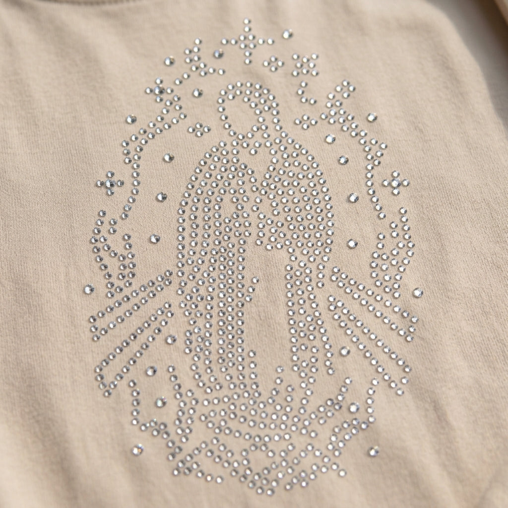 Planilla de Pedrería Hotfix - Virgen de guadalupe 9.5x15cm SS6 (2mm)