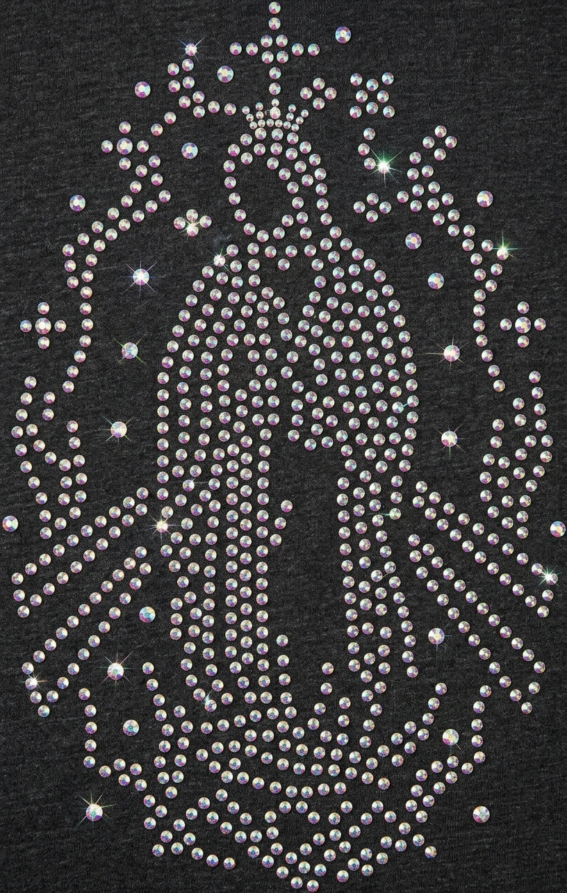 Planilla de Pedrería Hotfix - Virgen de guadalupe 9.5x15cm SS6 (2mm)