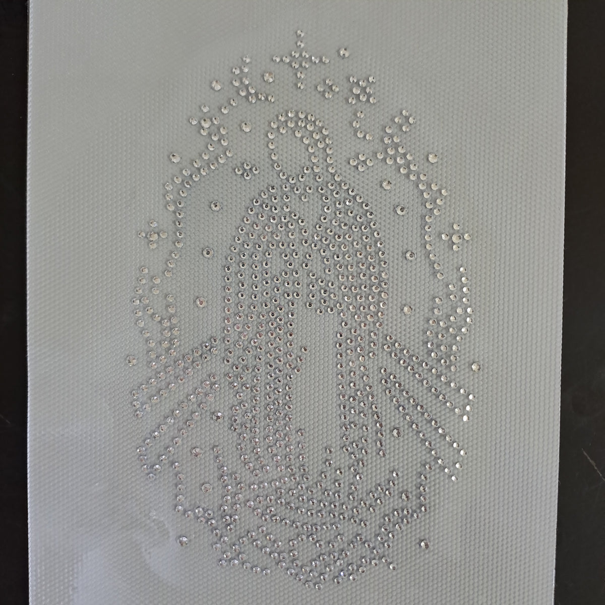 Planilla de Pedrería Hotfix - Virgen de guadalupe 9.5x15cm SS6 (2mm)